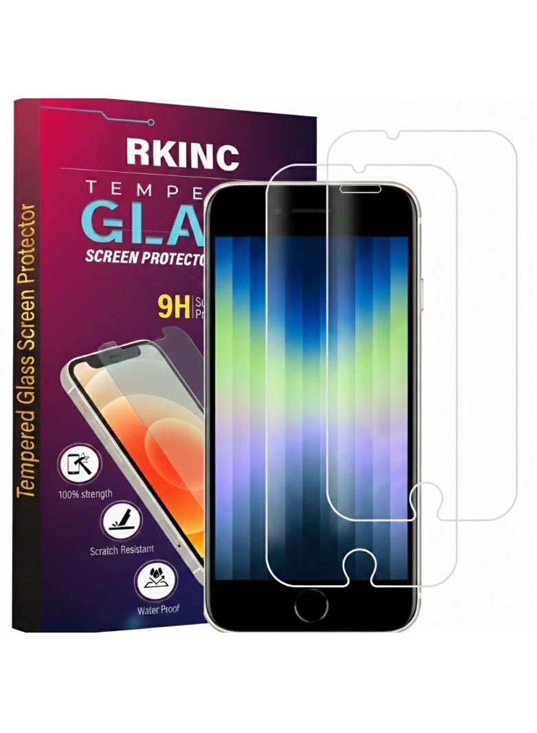 RKINC Screen Protector [2-Pack] for iPhone 7 Plus, 8 Plus, Tempered Glass Film Screen Protector, 0.33mm [Anti-Scratch][Anti-Shatter][Bubble-Free] - Image 1